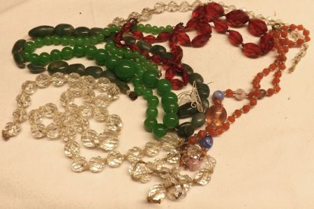 A packet of assorted Vintage Glass Bead Necklaces, conditions vary