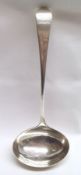 A George III Sauce Ladle, Old English pattern with oval bowl, crested, length 6 ¾”, London 1794,