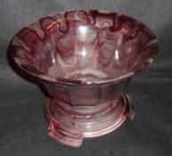 A Cloud Glass Planter on Stand, 8 ¾” diameter