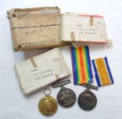 Great War pair of Medals to 28126 Private B Janney Duke of Cornwall’s LI, British War Medal and