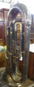 A mid-20th Century Silver Plated and Brass Tuba, length 40”