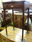 A 19th Century Mahogany Small Side Table, plain top over a full width frieze drawer, raised on