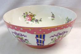 A Sevres Bowl of tapering circular form, the outer body painted in colours with compartmentalised