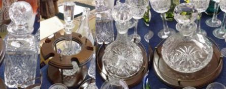 A collection of four various 20th Century Lead Crystal Decanters, includes a Ship’s Decanter, Whisky