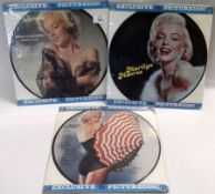 Three Marilyn Monroe long playing Picture Disc Records