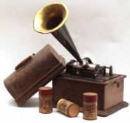 An early 20th Century Edison Standard Phonograph; together with a quantity of assorted music