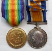 Great War pair of Medals to 1141 Gunner E G Bennett RA, British War Medal and Victory Medal