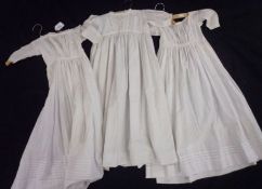 Three late 19th Century Children’s White Cotton Christening type Gowns