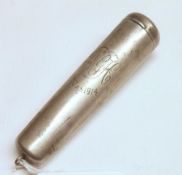 A George V Silver Cheroot Holder of typical form with hinged cover and ring suspension and