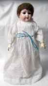 Armand Marseille Bisque Head Doll, Mould No 390, weighted blue sleep glass eyes with lashes