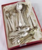 A part 20th Century Electroplated Flatware Service for six, comprising Dinner and Side Knives;