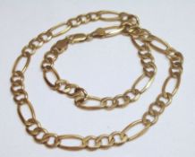A heavy hallmarked Flattened Curb Link Neck Chain, approximately 45cm long and weighing