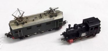 A Marklin Electric Panto Locomotive; together with a Marklin small Black Plastic Tank Engine (2)