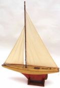 An early 20th Century Scratch-Build Traditional Style Pond Yacht, painted and varnished hull, rigged