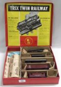 Trix Twin Railway System, comprising of American Freight Train and Tender; Gondola Car; Box Car;