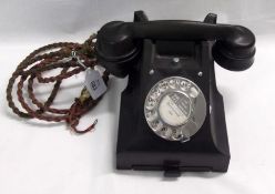 A mid-20th Century 300 Series Black Bakelite Telephone with drawer to base (not converted for BT
