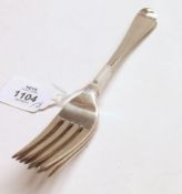 A Mixed Lot comprising: three early 19th Century Dinner Forks, engraved Hanoverian pattern, with