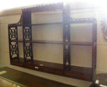 A late 18th Century Inlaid Large Wall Bracket in the Chippendale manner, fitted with open shelving