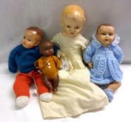 Four mid-20th Century All Composition Boy Dolls, of mixed manufacture (4)