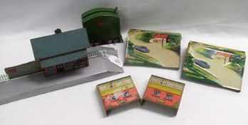 Six assorted mid-20th Century Railway Accessories, to include a German Tinplate Lithographed