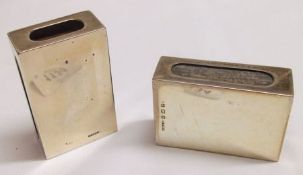 Two George V Matchbox Covers, of plain polished rectangular form with contemporary initials, width 2