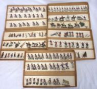 Five trays of Austrian Penny Flat Painted Lead Soldiers, Horses etc, approximately 100-120 in total