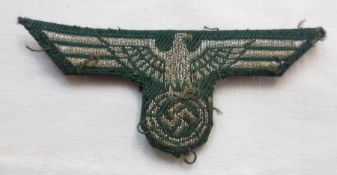 Third Reich Officers Cloth Hat Badge