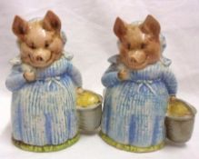 Two Beswick Beatrix Potter Models of “Aunt Pettitoes” BP2 and BP3B respectively, both 3 ½” high