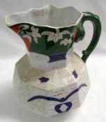 A Masons Ironstone Octagonal Baluster Jug with snake-moulded handle, decorated with an Oriental