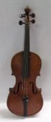 A Student Violin with two-piece back, bears no interior label, length of body 14” (in poor