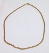 A hallmarked 9ct Gold Flattened Rectangular Link Necklet, approximately 28cm long and weighing