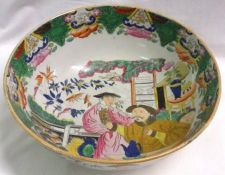 A Masons Ironstone Large Circular Bowl, decorated in colours with an Oriental pattern, printed and