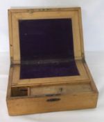 A Victorian Satinwood Writing Box, partially fitted interior, 12” wide