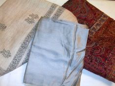 Small mixed lot comprising of a Woven Paisley Norwich Type Shawl plus another Woollen Shawl with