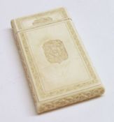 A late 19th Century Anglo-Indian Carved Card Case, of rectangular form with pull-off cover, with