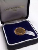 An Elizabeth II Gold Sovereign dated 2002 (Golden Jubilee Case)