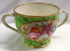 A 19th Century English two-handled circular Jardinière of baluster form, well-painted in colours