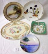 A small collection of Noritake Wares: a small two-handled square Dish decorated with floral