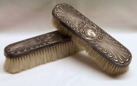 A pair of Silver Backed Clothes Brushes, London 1900, Maker’s Mark SJ (2)