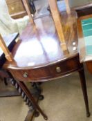 A 19th Century Mahogany Pembroke Table, with boxwood and ebonised hatched strung top, two demi-