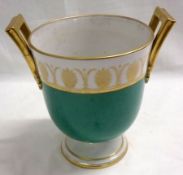 A Richard Ginori (Italy) Porcelain Two-Handled Vase, with inverted bell-shaped bowl to a circular