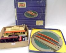 A small quantity of Hornby Dublo, to include Tinplate Carriages; Rolling Stock; Signals; Station