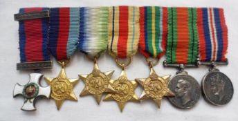 Group of seven Miniatures, DSO, 1939-45 Star, Atlantic Star, Africa Star, Pacific Star, Defence