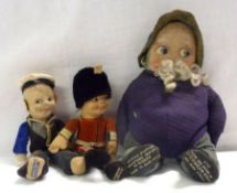 A mid-20th Century Dean’s Rag Book Doll; together with Nora Wellings Sailor and Soldier Dolls (3)