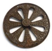 A late 19th Century Cast Iron Vent of circular form, and detailed throughout with scrolling
