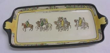 A Royal Doulton Series Ware two-handled rectangular Sandwich Tray “Canterbury Pilgrims”, 17” long