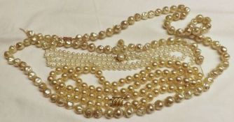 Three Pearl type Necklaces