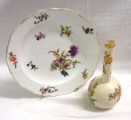 A Royal Worcester Blush Spill Vase, Shape No 1215, (hairline cracked and chipped); together with a