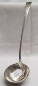 A George III Bottom Struck Soup Ladle, engraved Old English pattern with circular bowl (stem