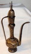 A 20th Century Turkish Brass Coffee Pot, 20” high